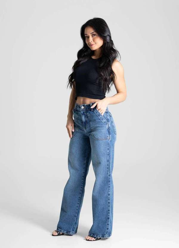 Sawary - Calça Jeans Sawary Wide Leg - 280598 Azul 3