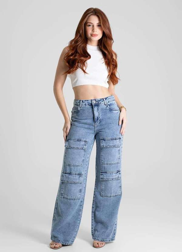 Sawary - Calça Jeans Sawary Wide Leg - 280601 Azul 2