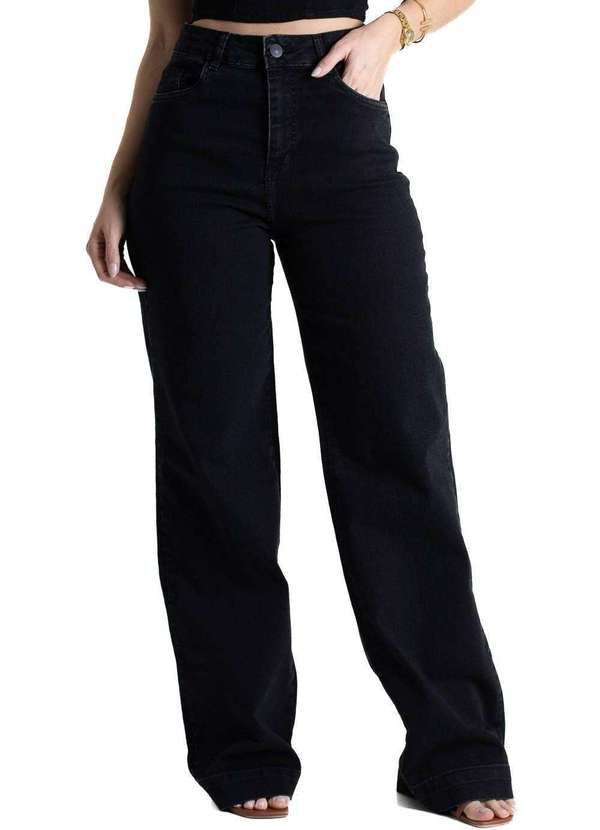 Sawary - Calça Jeans Sawary Wide Leg - 280837 Preto