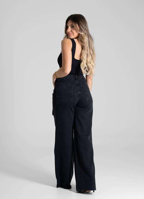 Sawary - Calça Jeans Sawary Wide Leg - 280865 Preto 4
