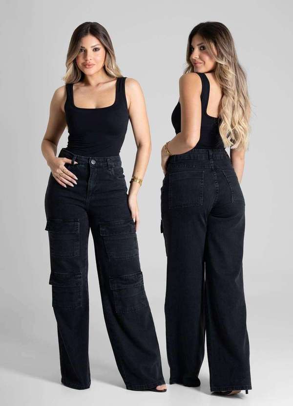 Sawary - Calça Jeans Sawary Wide Leg - 280865 Preto 6