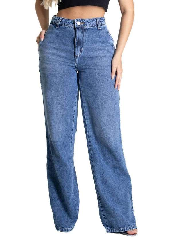 Sawary - Calça Jeans Sawary Wide Leg - 280899 Azul