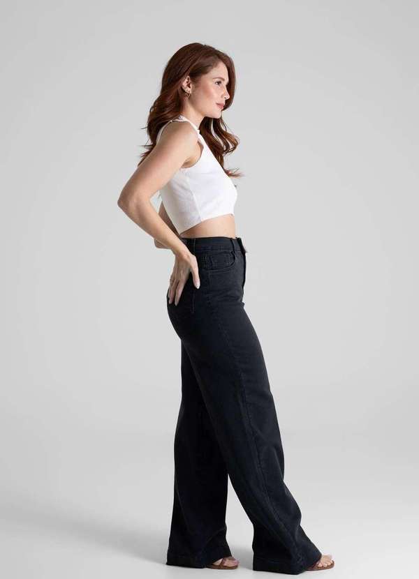 Sawary - Calça Jeans Sawary Wide Leg - 280960 Preto 3
