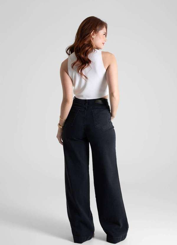 Sawary - Calça Jeans Sawary Wide Leg - 280960 Preto 4