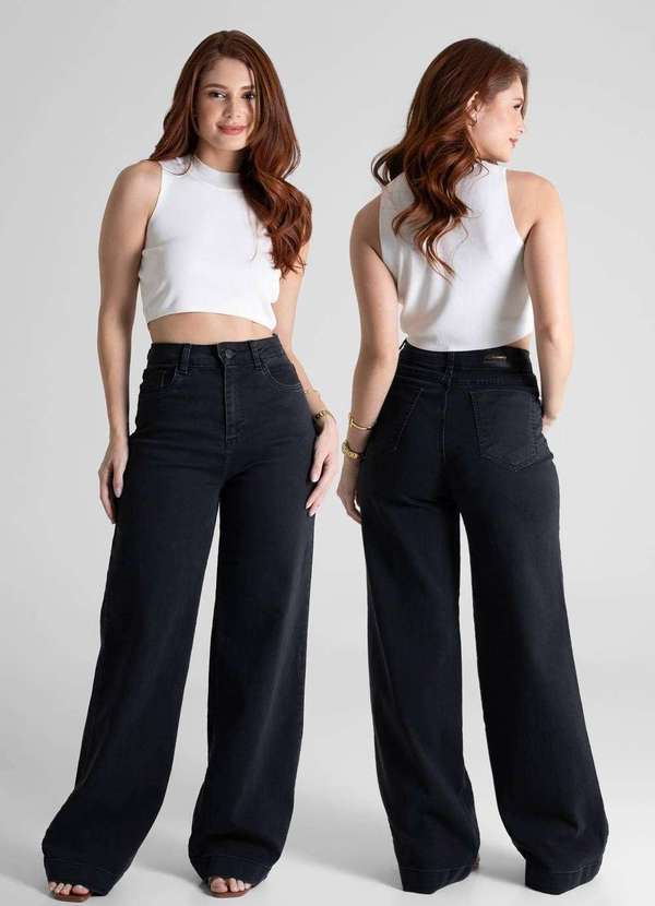 Sawary - Calça Jeans Sawary Wide Leg - 280960 Preto 6