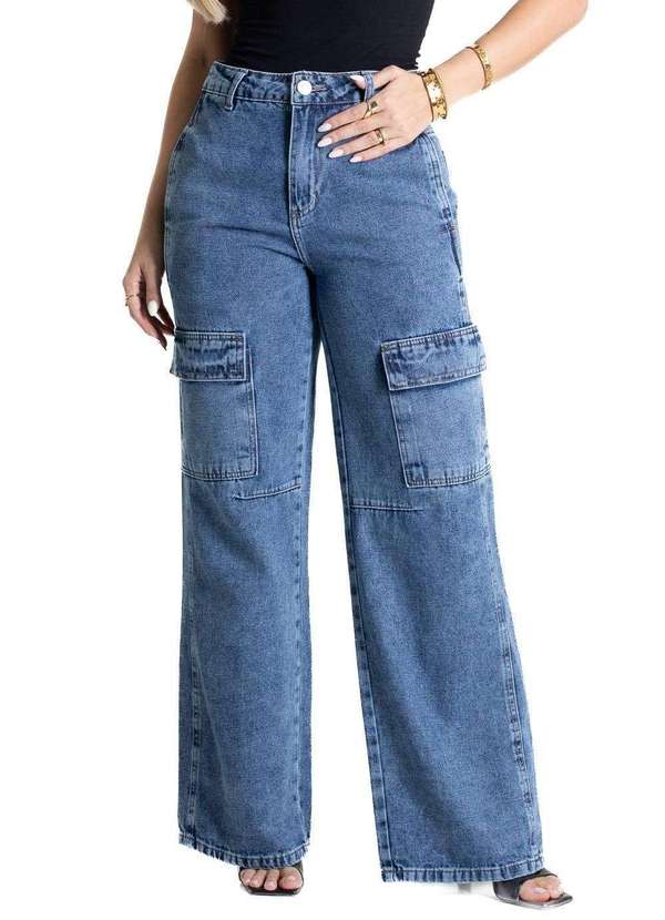 Sawary - Calça Jeans Sawary Wide Leg - 280998 Azul