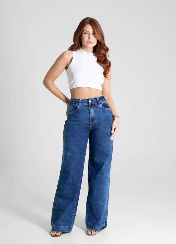 Sawary - Calça Jeans Sawary Wide Leg - 281016 Azul 2