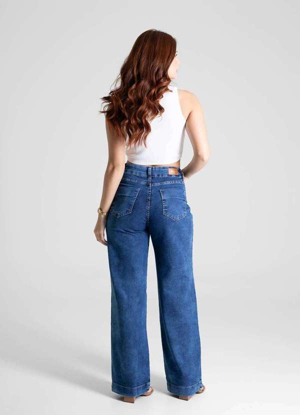Sawary - Calça Jeans Sawary Wide Leg - 281016 Azul 4
