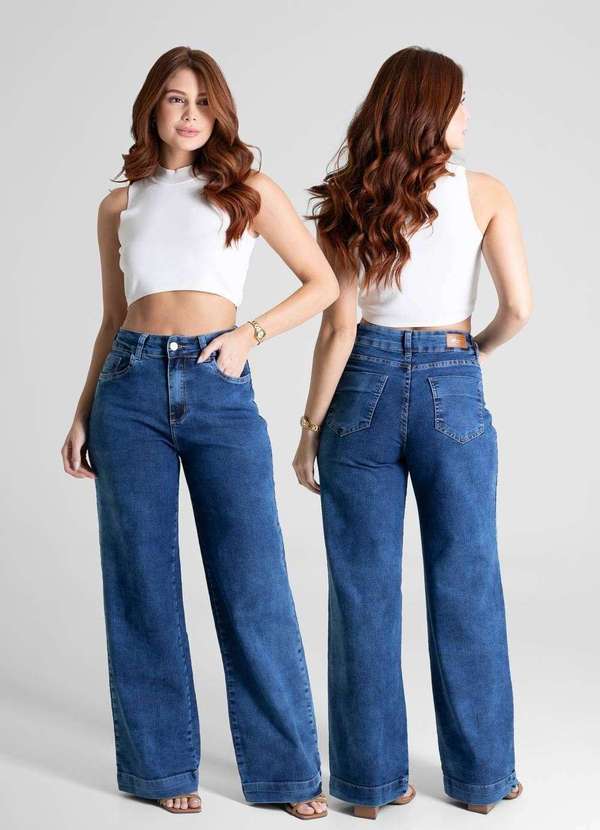 Sawary - Calça Jeans Sawary Wide Leg - 281016 Azul 6
