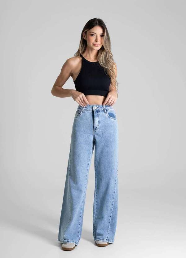 Sawary - Calça Jeans Sawary Wide Leg - 281018 Azul 2