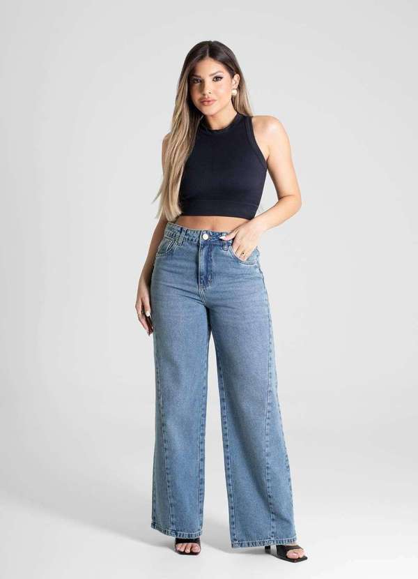 Sawary - Calça Jeans Sawary Wide Leg - 281021 Azul 2