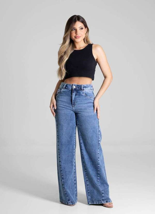 Sawary - Calça Jeans Sawary Wide Leg - 281042 Azul 2