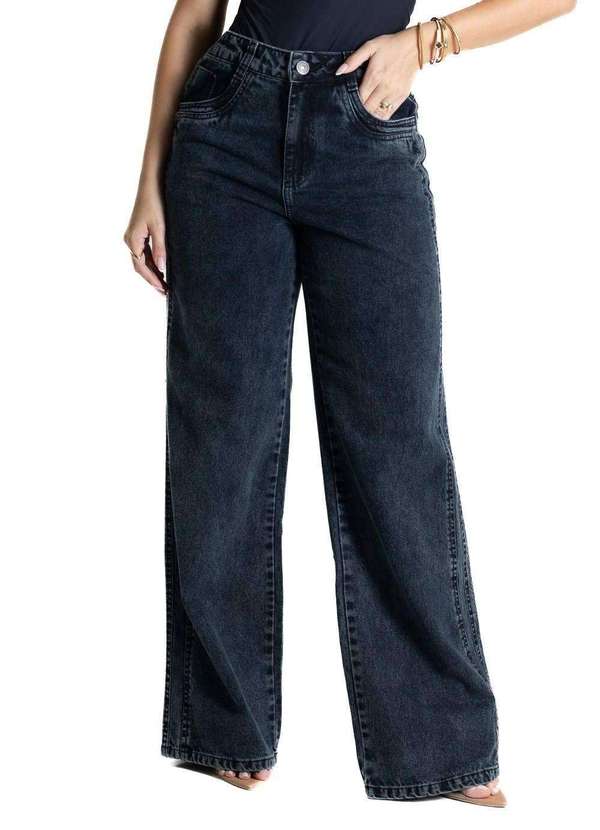 Sawary - Calça Jeans Sawary Wide Leg - 281057 Preto