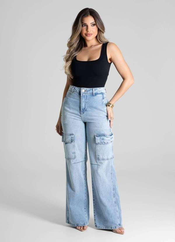 Sawary - Calça Jeans Sawary Wide Leg - 281077 Azul 2