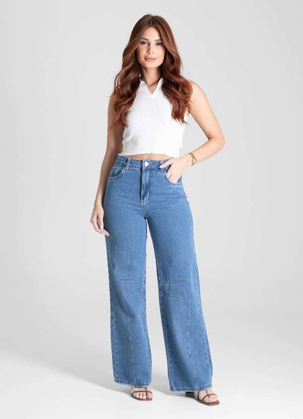 Sawary - Calça Jeans Sawary Wide Leg - 281257 Azul 2