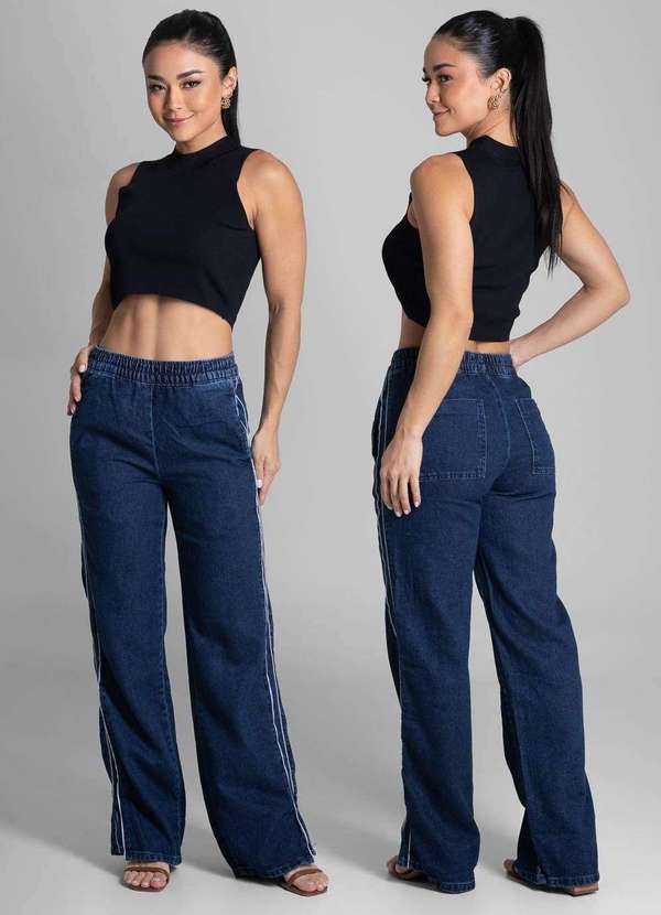 Sawary - Calça Jeans Sawary Wide Leg - 281327 Azul 6