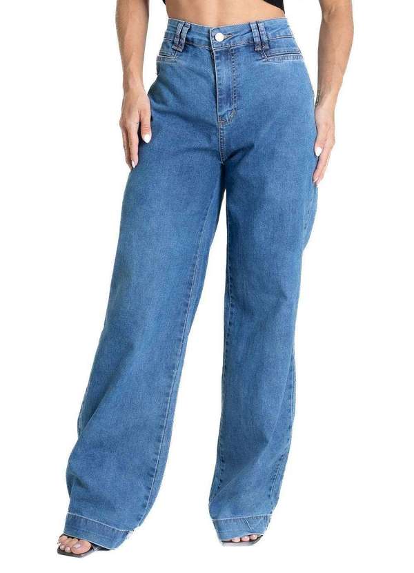 Sawary - Calça Jeans Sawary Wide Leg - 281381 Azul