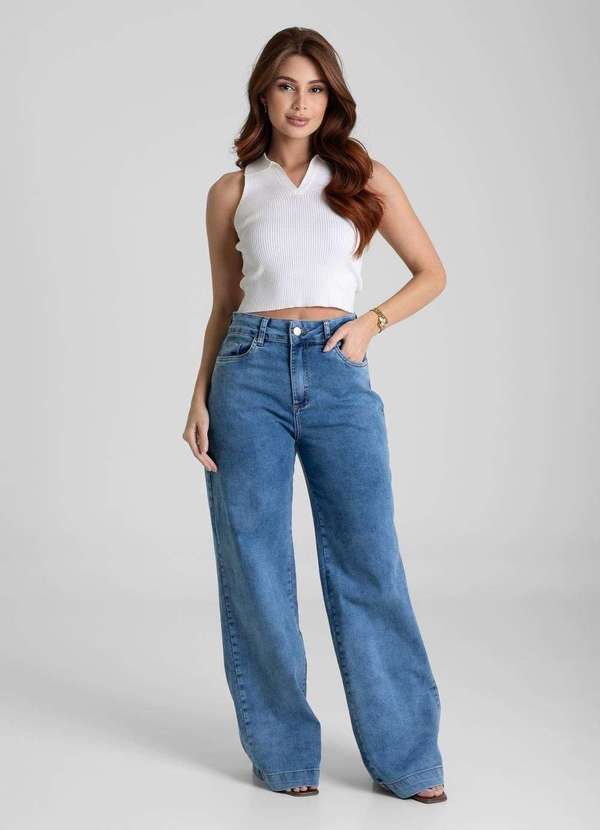 Sawary - Calça Jeans Sawary Wide Leg - 281592 Azul 2