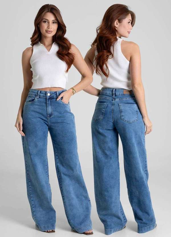 Sawary - Calça Jeans Sawary Wide Leg - 281592 Azul 6
