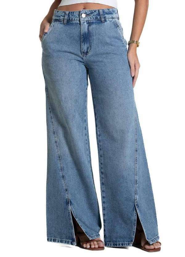 Sawary - Calça Jeans Sawary Wide Leg - 281627 Azul