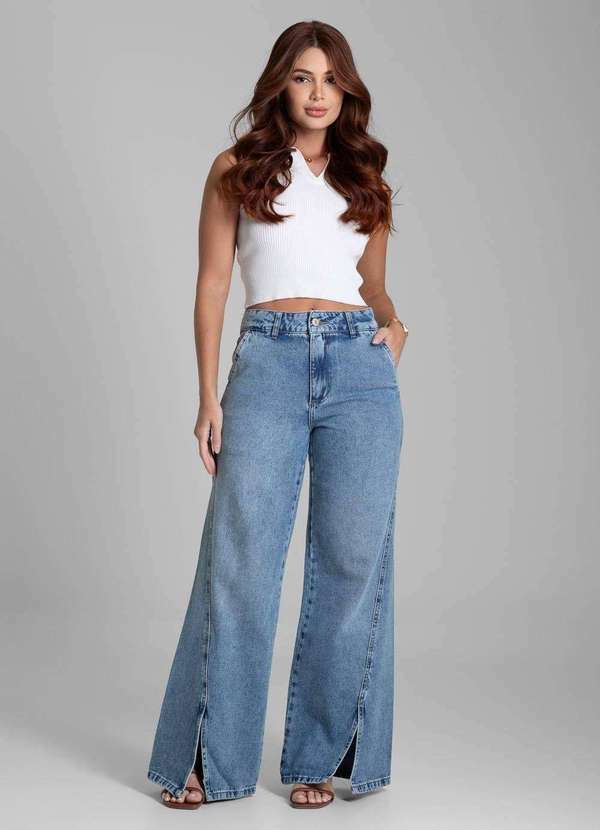 Sawary - Calça Jeans Sawary Wide Leg - 281627 Azul 2