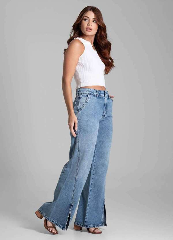 Sawary - Calça Jeans Sawary Wide Leg - 281627 Azul 3