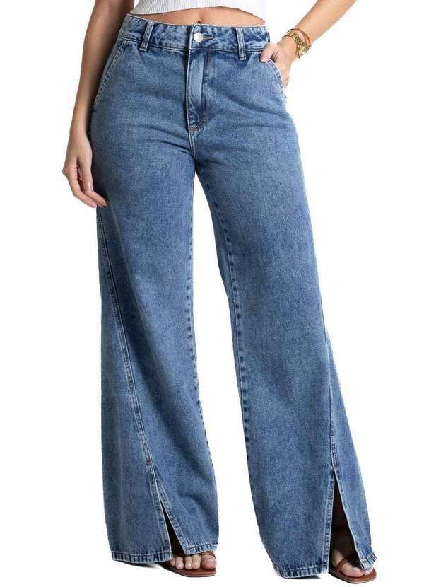 Sawary - Calça Jeans Sawary Wide Leg - 281655 Azul