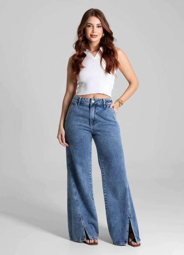 Sawary - Calça Jeans Sawary Wide Leg - 281655 Azul 2