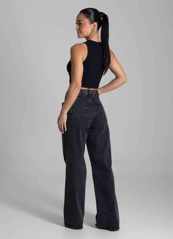 Sawary - Calça Jeans Sawary Wide Leg - 281665 Preto 4