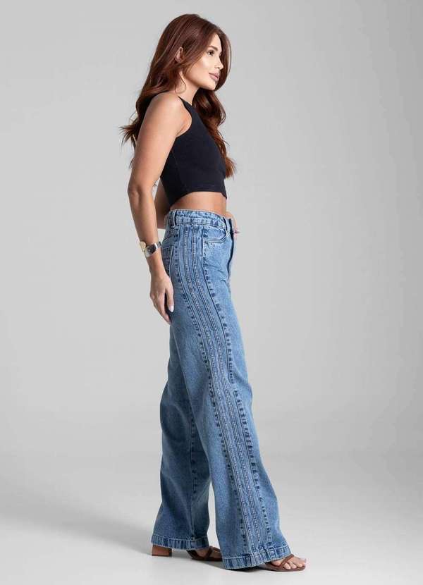 Sawary - Calça Jeans Sawary Wide Leg - 281712 Azul 3