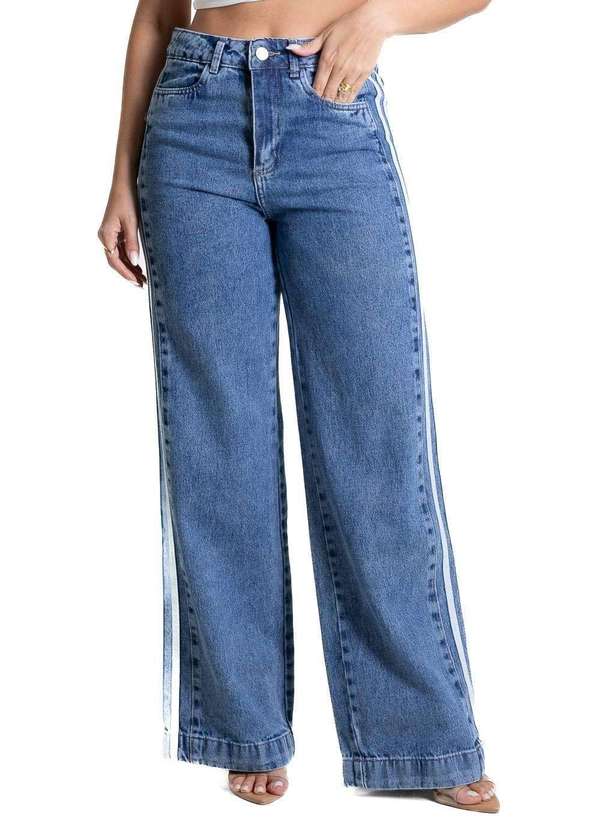 Sawary - Calça Jeans Sawary Wide Leg - 281713 Azul