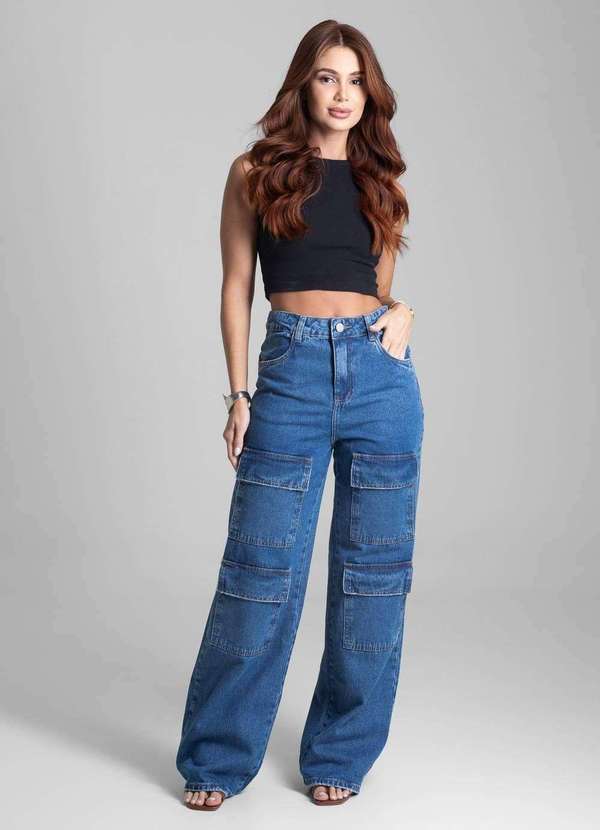 Sawary - Calça Jeans Sawary Wide Leg - 281714 Azul 2