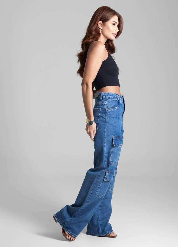 Sawary - Calça Jeans Sawary Wide Leg - 281714 Azul 3