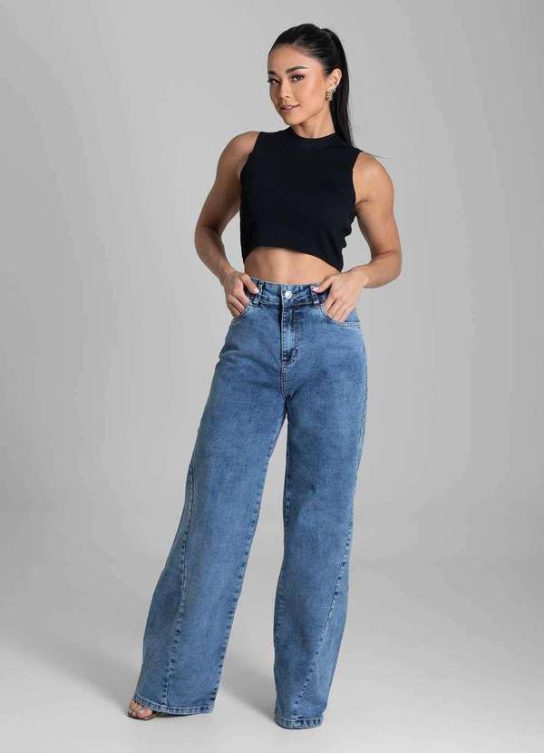 Sawary - Calça Jeans Sawary Wide Leg - 281721 Azul 2