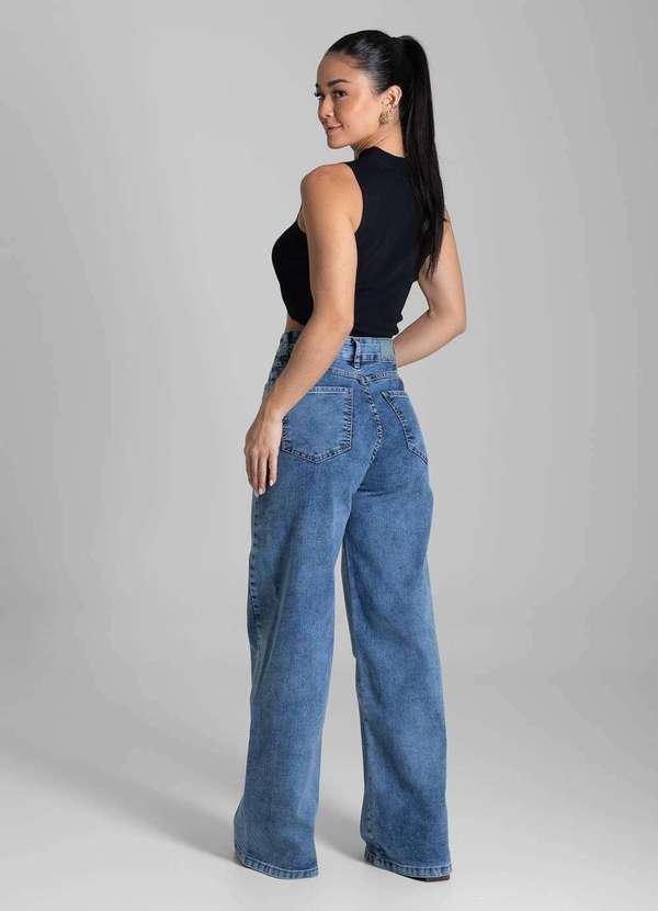 Sawary - Calça Jeans Sawary Wide Leg - 281721 Azul 4