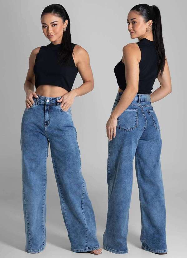 Sawary - Calça Jeans Sawary Wide Leg - 281721 Azul 6