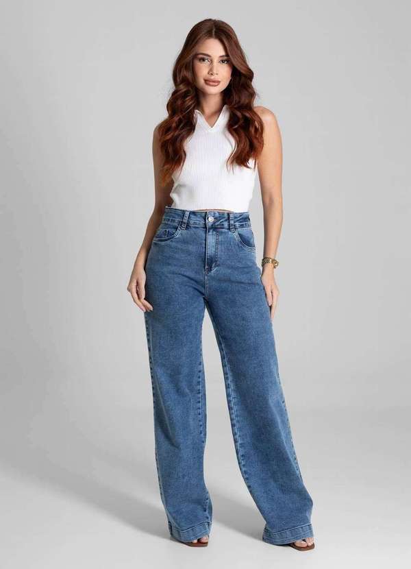 Sawary - Calça Jeans Sawary Wide Leg - 281735 Azul 2