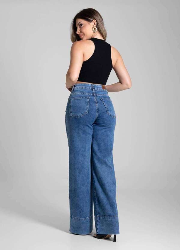 Sawary - Calça Jeans Sawary Wide Leg - 281764 Azul 4