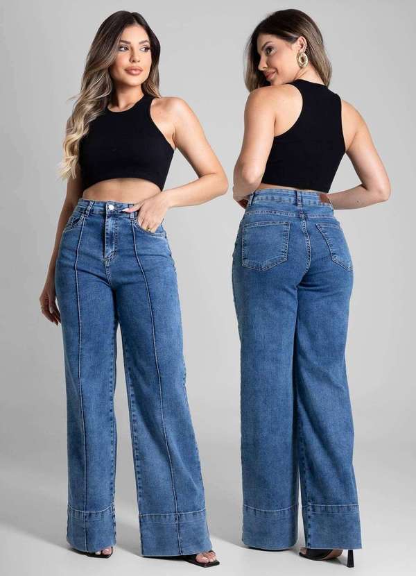 Sawary - Calça Jeans Sawary Wide Leg - 281764 Azul 6