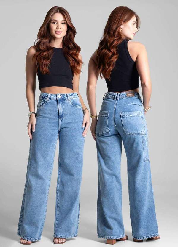 Sawary - Calça Jeans Sawary Wide Leg - 281864 Azul 6