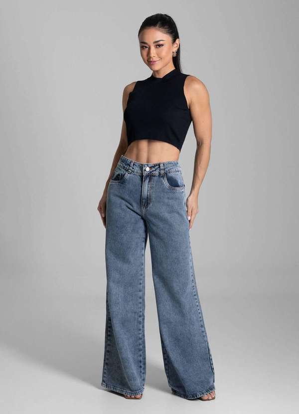 Sawary - Calça Jeans Sawary Wide Leg - 281939 Azul 2