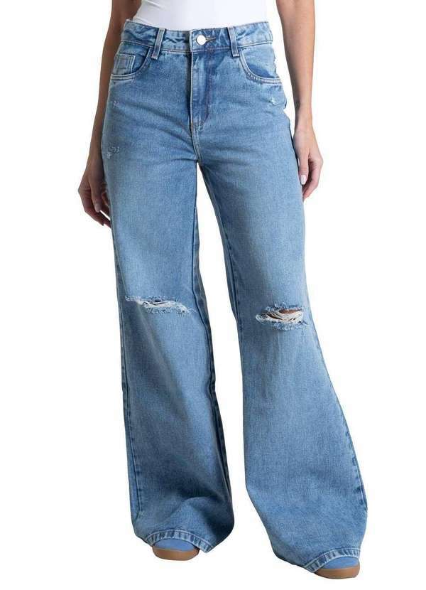 Sawary - Calça Jeans Sawary Wide Leg - 281943 Azul