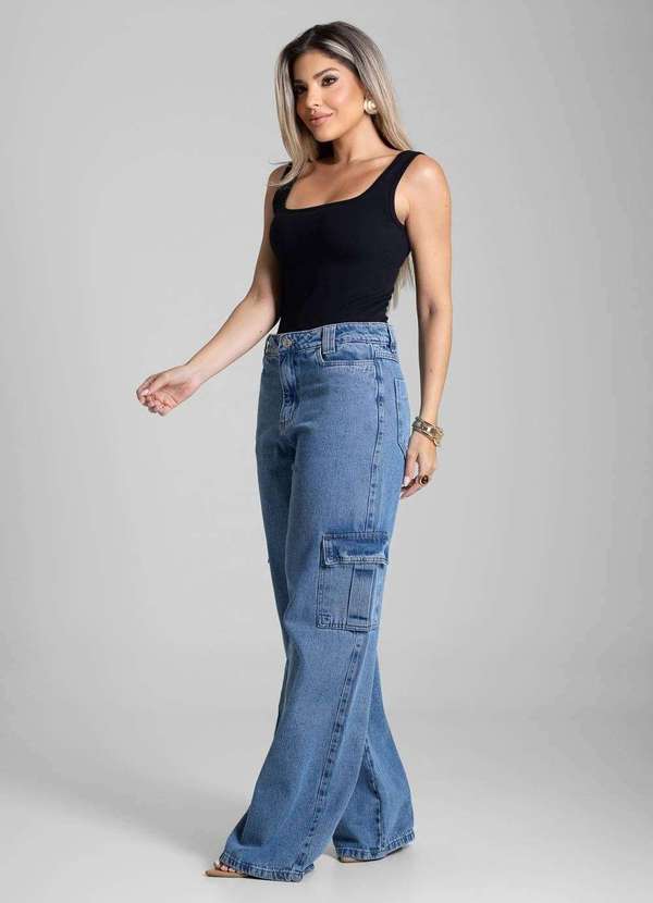 Sawary - Calça Jeans Sawary Wide Leg - 282002 Azul 3