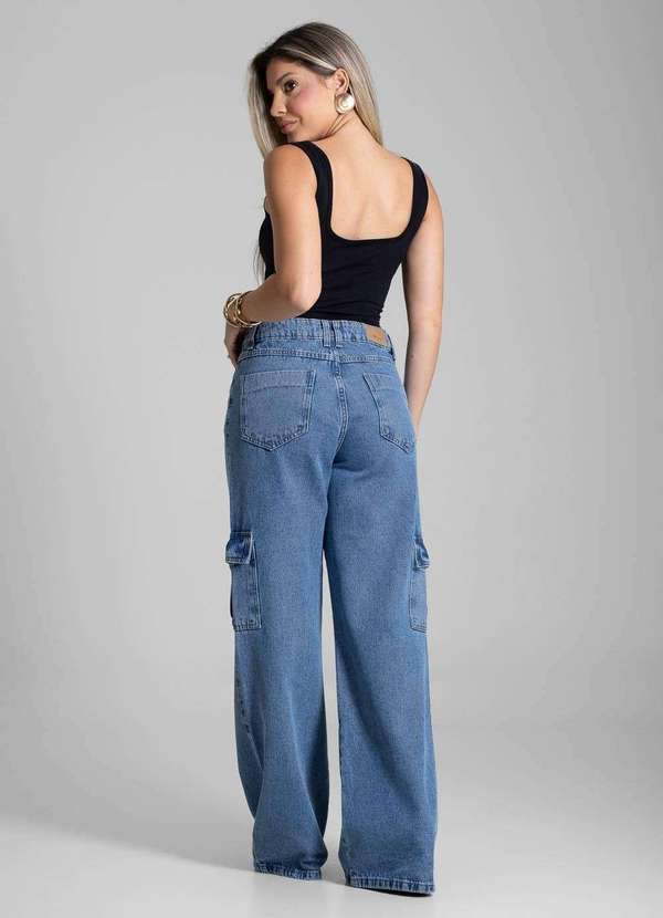 Sawary - Calça Jeans Sawary Wide Leg - 282002 Azul 4