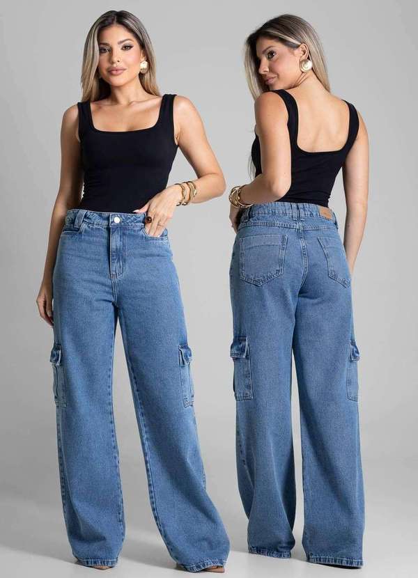 Sawary - Calça Jeans Sawary Wide Leg - 282002 Azul 6