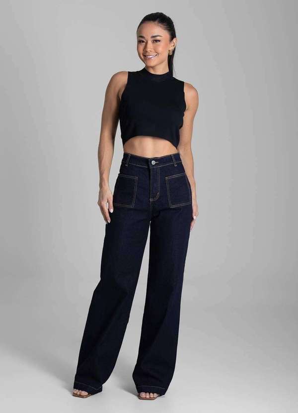 Sawary - Calça Jeans Sawary Wide Leg - 282030 Azul 2