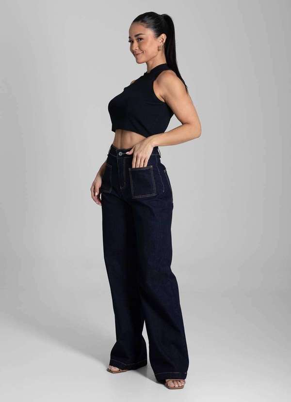 Sawary - Calça Jeans Sawary Wide Leg - 282030 Azul 3