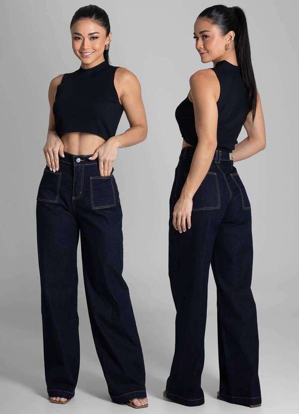 Sawary - Calça Jeans Sawary Wide Leg - 282030 Azul 6