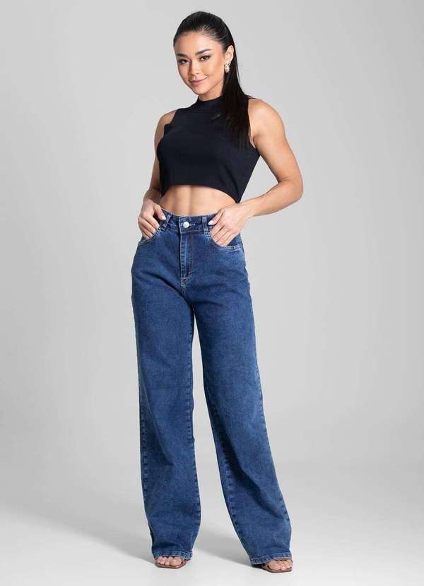 Sawary - Calça Jeans Sawary Wide Leg - 282040 Azul 2
