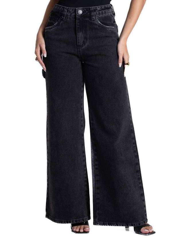 Sawary - Calça Jeans Sawary Wide Leg - 282178 Preto